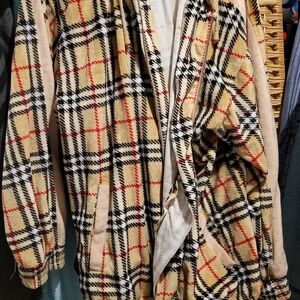Burberry Beige and Black Fleece Jacket